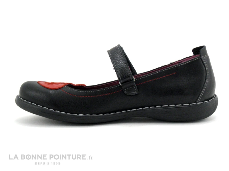Jungla 6790 Noir - Coeurs Rouges - Ballerine Velcro 5 Jungla 6790 Noir - Coeurs Rouges - Ballerine Velcro – Image 3
