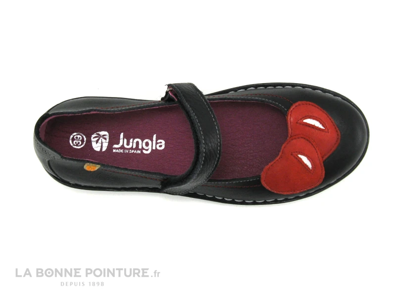 Jungla 6790 Noir - Coeurs Rouges - Ballerine Velcro 8 Jungla 6790 Noir - Coeurs Rouges - Ballerine Velcro – Image 6