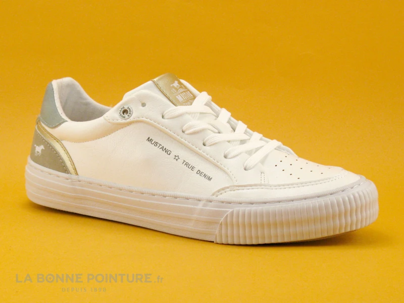 Mustang 1420-301-11 Weiss Mint - Basket Basse Femme - Blanc - Vert 3 Mustang 1420-301-11 Weiss Mint - Basket Basse Femme - Blanc - Vert