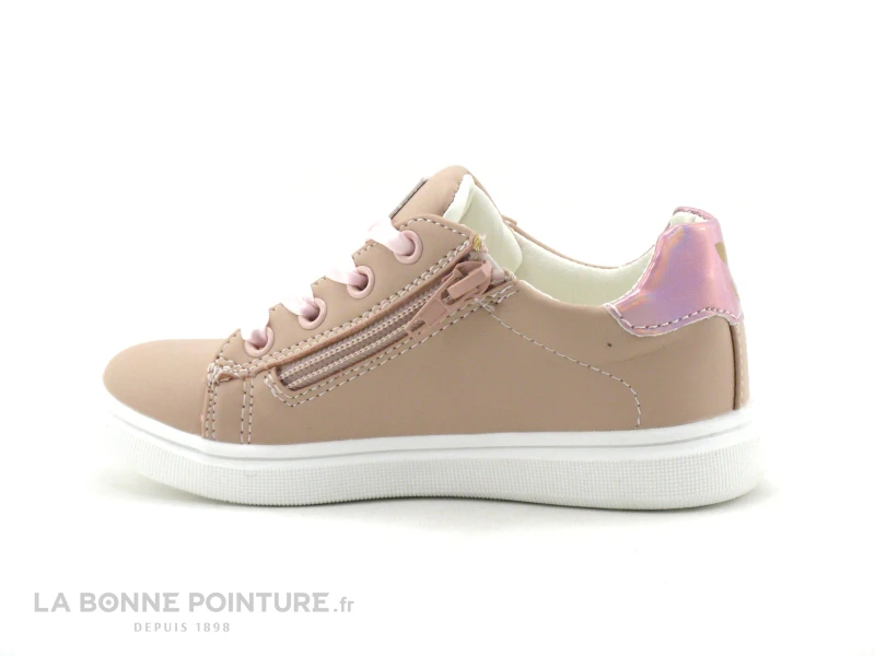 3 Pommes - Volota Vieux Rose - Lacet Ruban Et Zip - Sneakers Fille 4 3 Pommes - Volota Vieux Rose - Lacet Ruban Et Zip - Sneakers Fille – Image 3