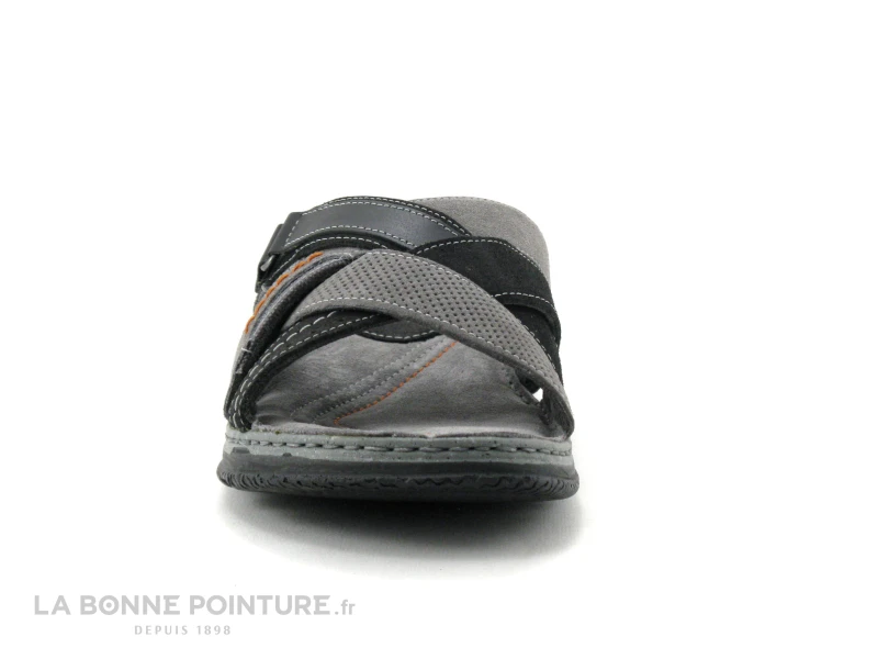 Point D Orgues TEJHO DECOT Noir Gris - Mule Cuir Homme 4 Point D Orgues TEJHO DECOT Noir Gris - Mule Cuir Homme â Image 2