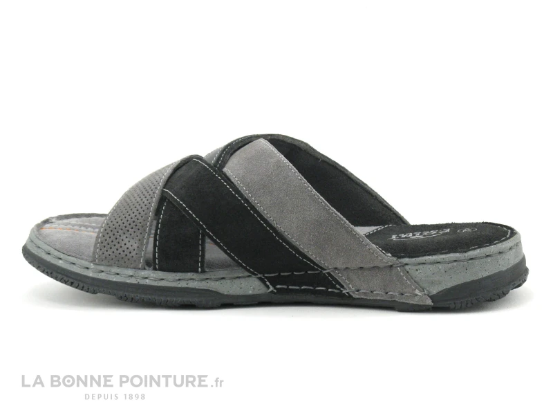 Point D Orgues TEJHO DECOT Noir Gris - Mule Cuir Homme 5 Point D Orgues TEJHO DECOT Noir Gris - Mule Cuir Homme â Image 3